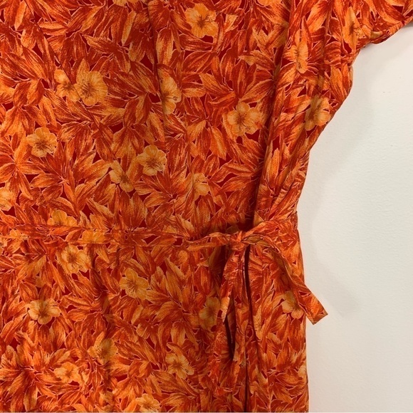 Designs Lane Bryant Orange Floral Maxi Dress Size 28 - Picture 6 of 14